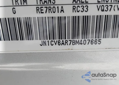 2011 Infiniti G37X from USA, damaged, VIN JN1CV6AR7BM407665